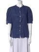 Lanthropy Linen Crew Neck Button-Up Top