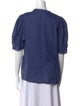 Lanthropy Linen Crew Neck Button-Up Top