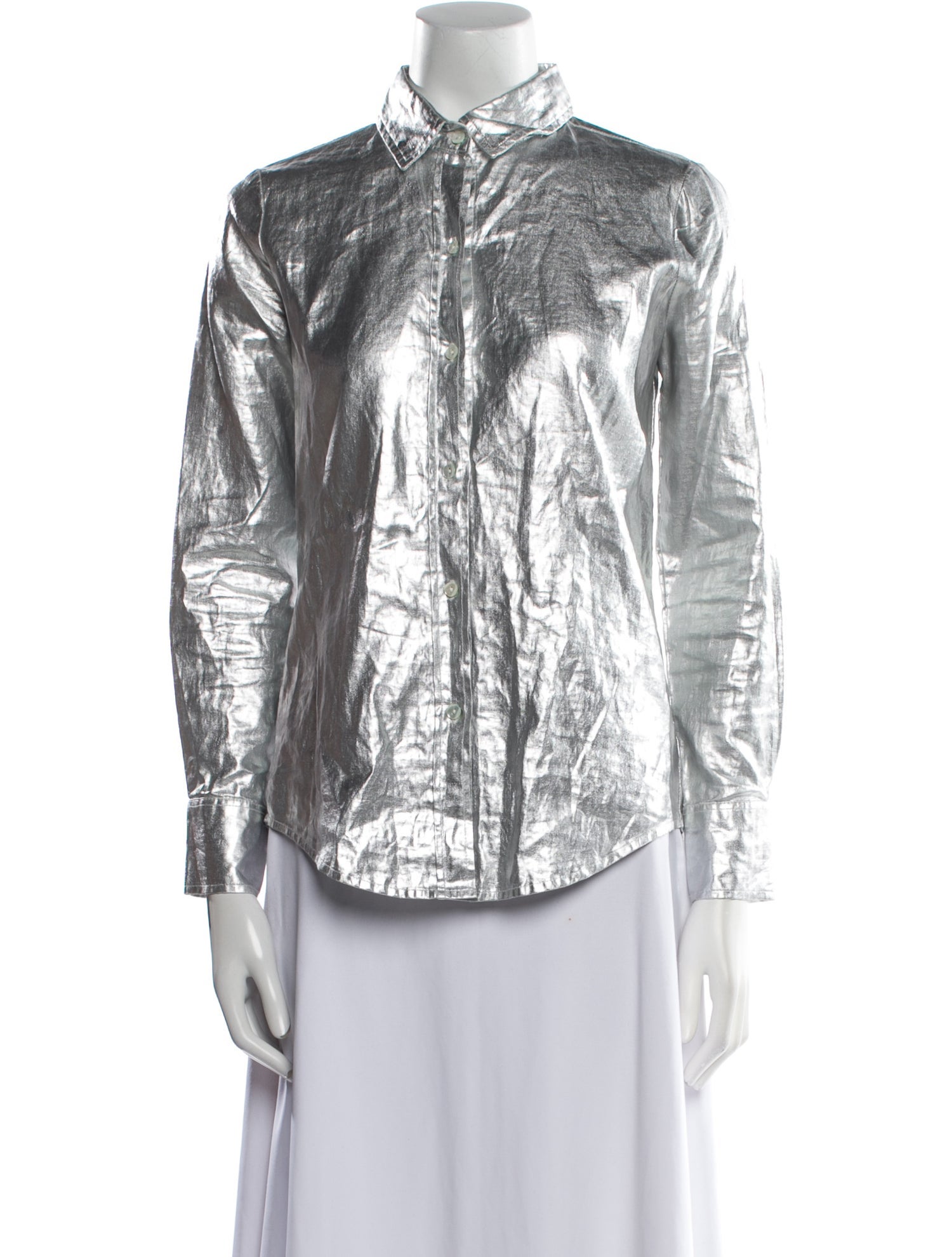 Lanthropy Linen Printed Button-Up Top