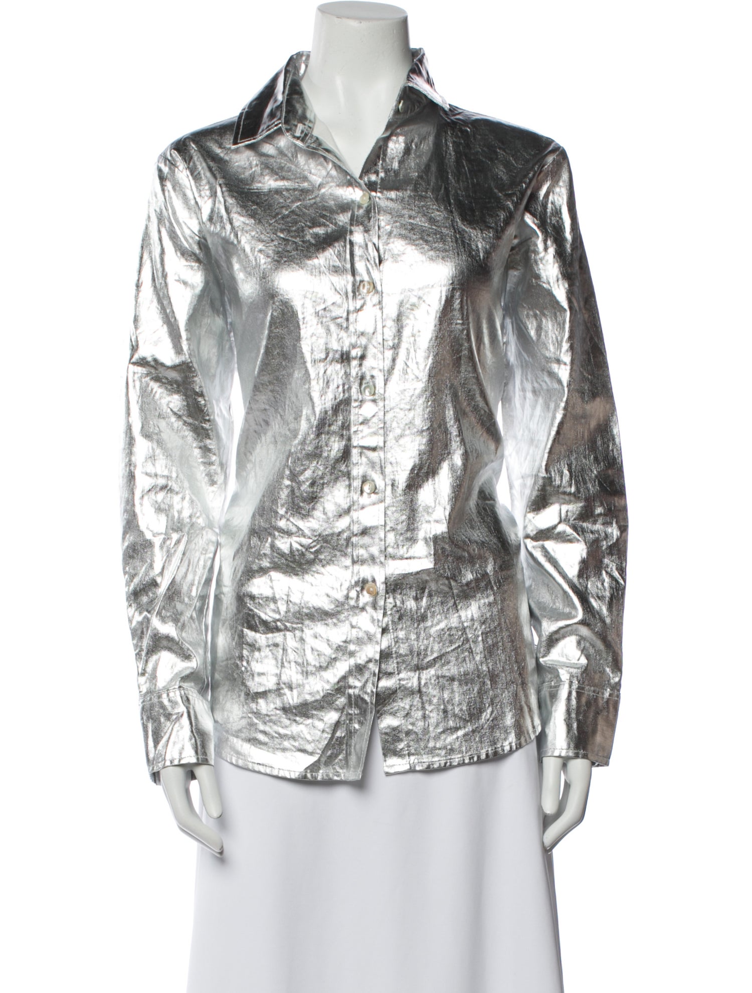 Lanthropy Linen Printed Button-Up Top w/ Tags