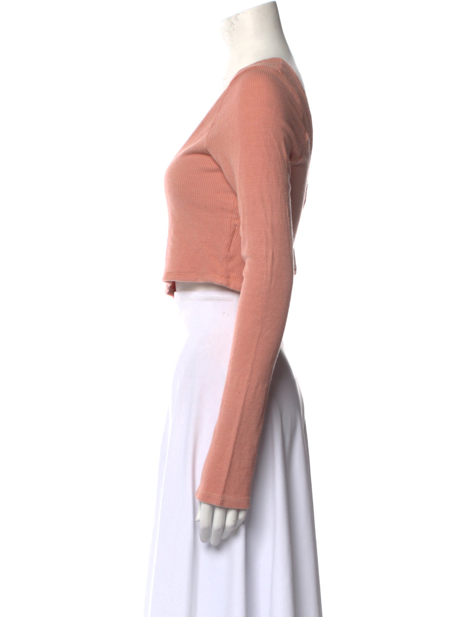 Les Tien Square Neckline Long Sleeve Crop Top