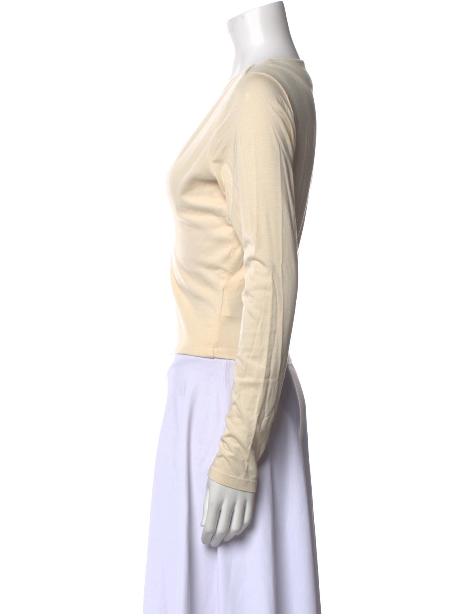 Les Tien V-Neck Long Sleeve Crop Top