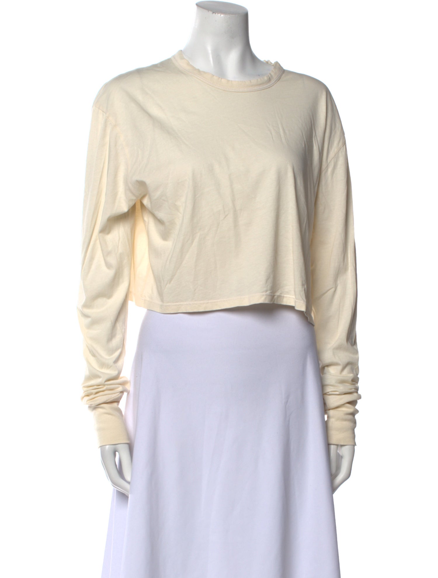 Les Tien Scoop Neck Long Sleeve Crop Top w/ Tags