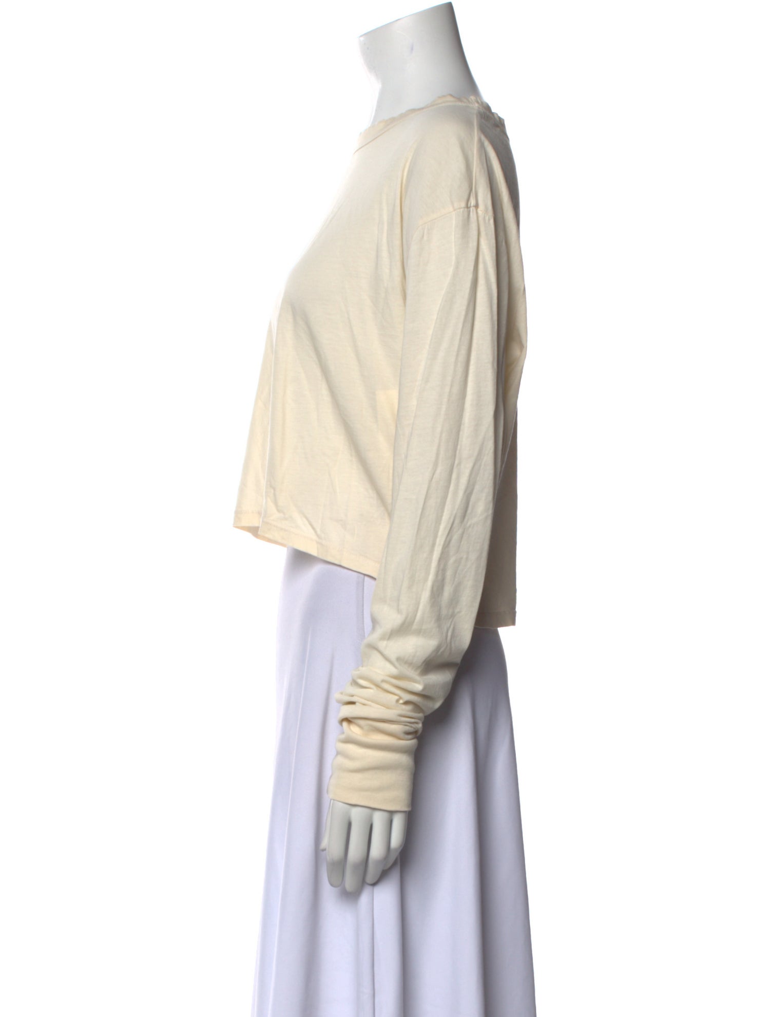 Les Tien Scoop Neck Long Sleeve Crop Top w/ Tags