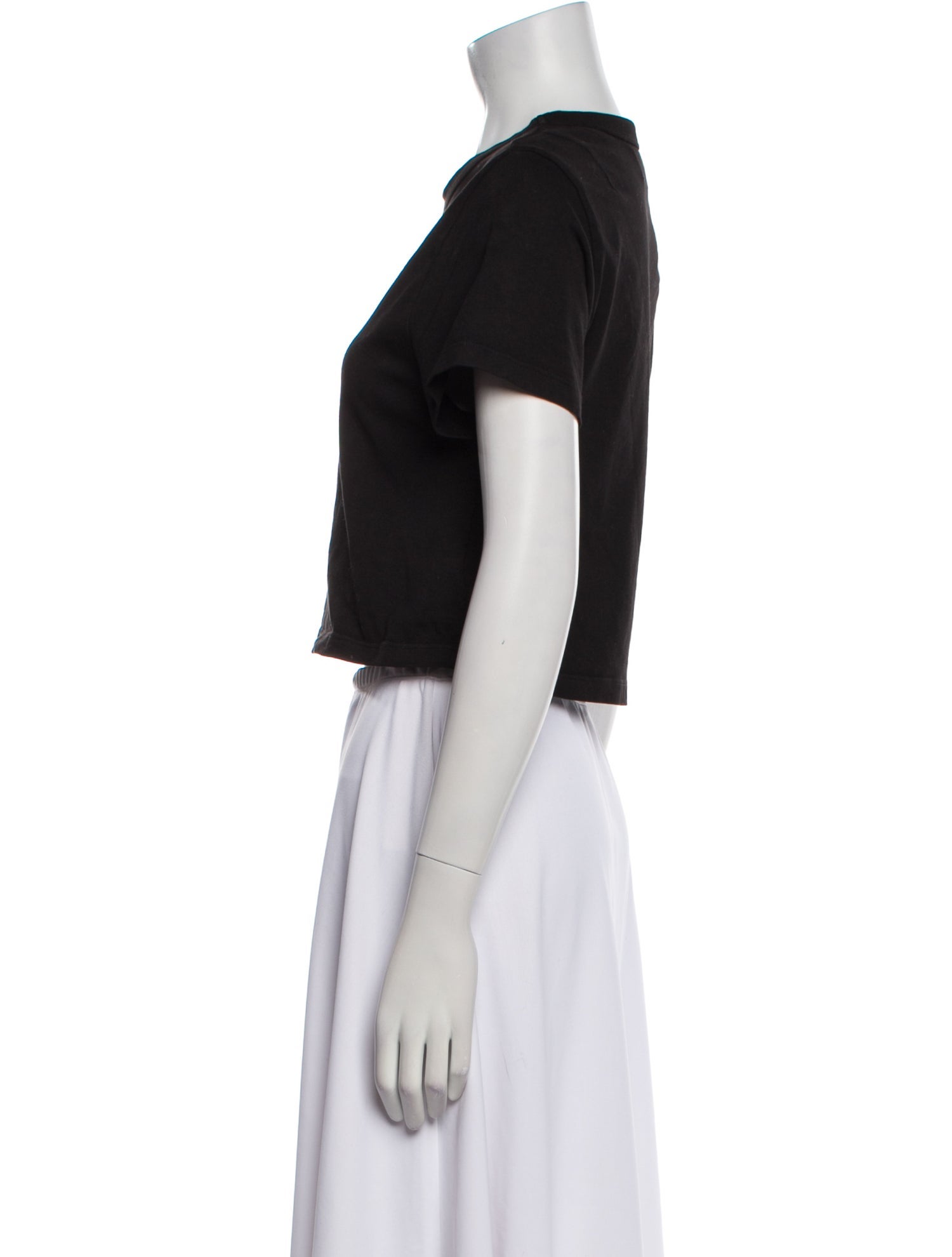 Les Tien Crew Neck Short Sleeve Crop Top