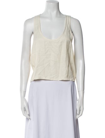 Les Tien Scoop Neck Sleeveless Crop Top