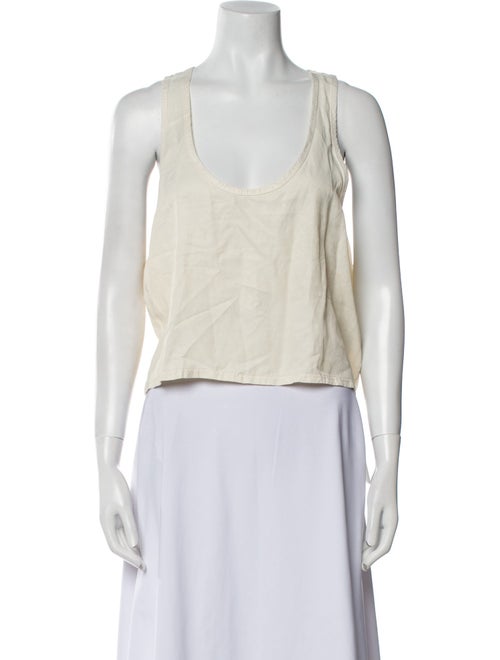 Les Tien Scoop Neck Sleeveless Crop Top