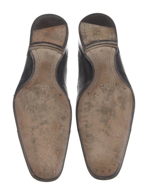 Lidfort Leather Chain-Link Accents Monk Straps