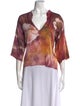Love Tanjane Tie-Dye Print V-Neck Blouse