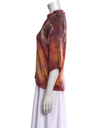 Love Tanjane Tie-Dye Print V-Neck Blouse