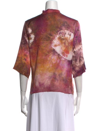 Love Tanjane Tie-Dye Print V-Neck Blouse