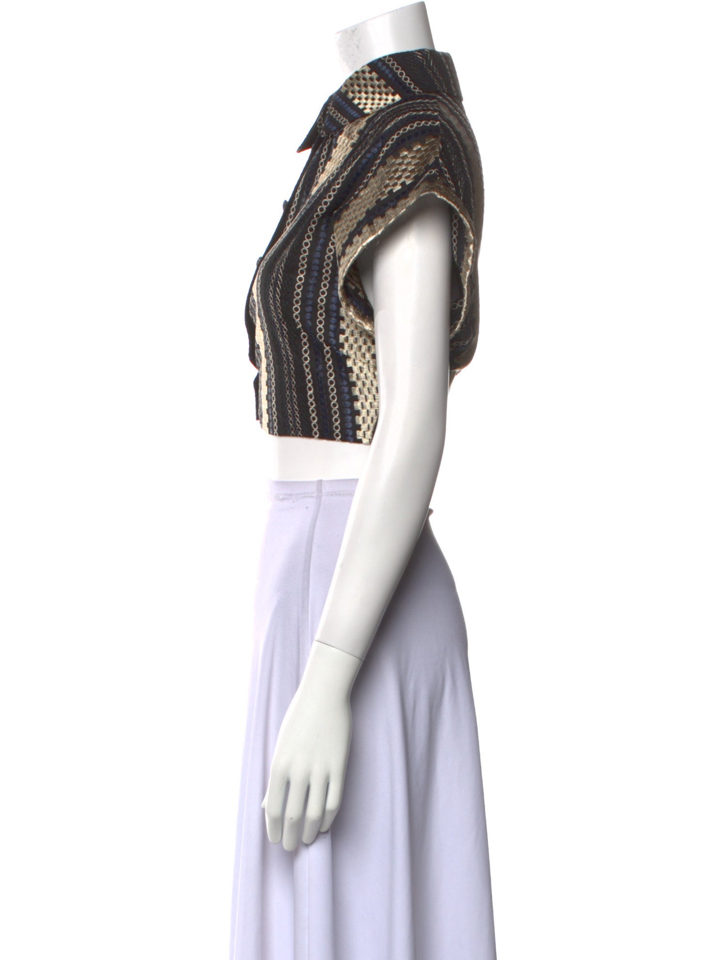 Lace the Label Patterned Short Sleeve Crop Top