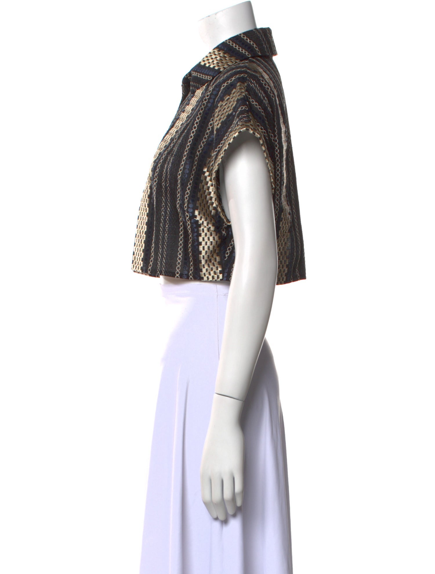 Lace the Label Striped Short Sleeve Crop Top