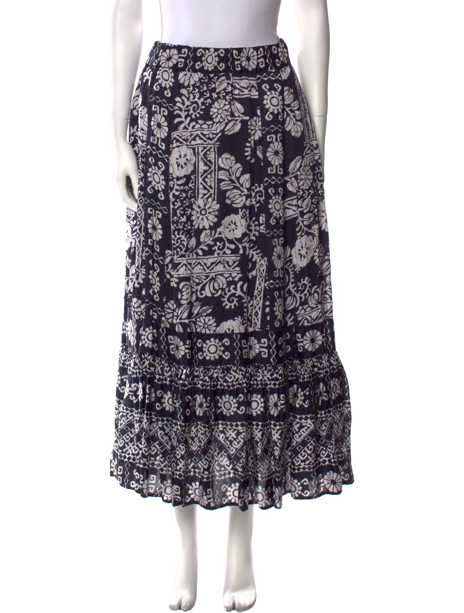 Love the Label Floral Print Midi Length Skirt