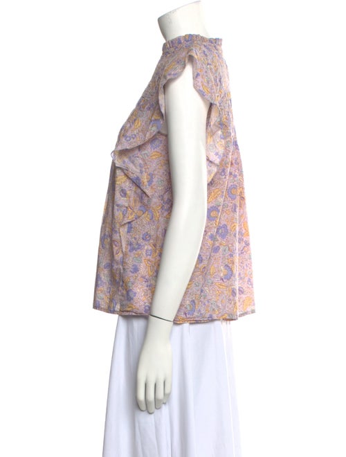 Love the Label Floral Print Mock Neck Blouse