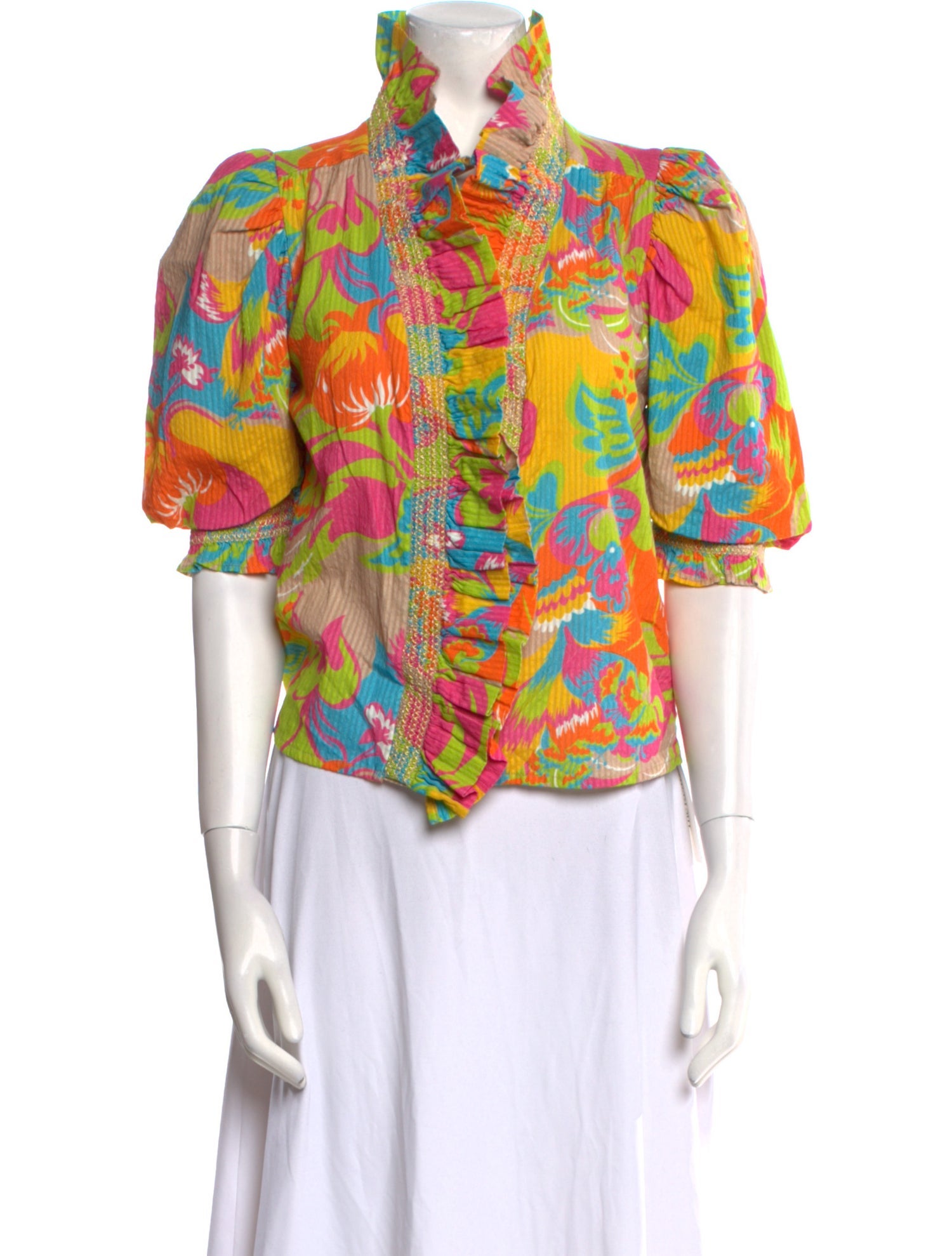 Love the Label Printed Mock Neck Top