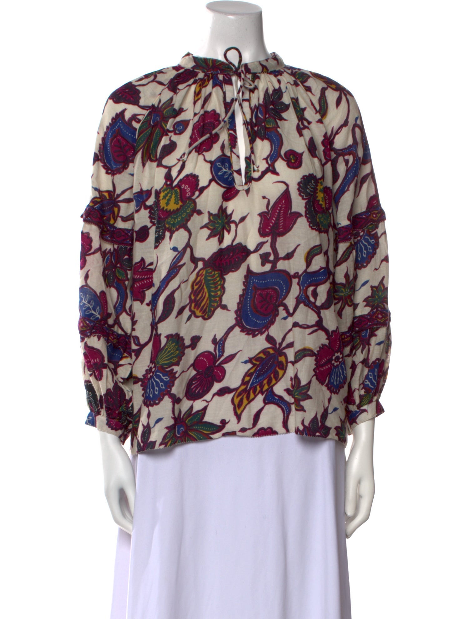 Love the Label Floral Print Mock Neck Blouse