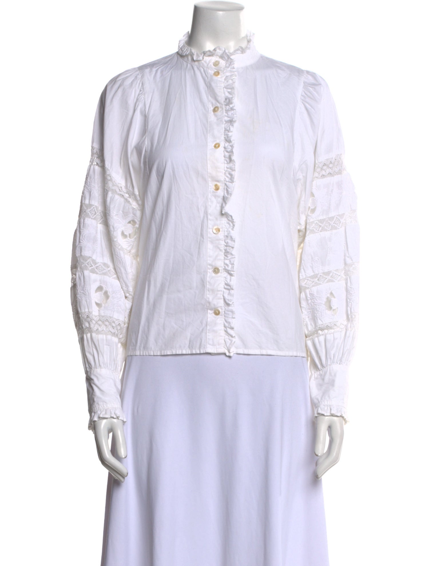 Love the Label Mock Neck Long Sleeve Button-Up Top