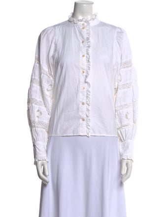 Love the Label Mock Neck Long Sleeve Button-Up Top