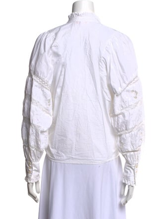 Love the Label Mock Neck Long Sleeve Button-Up Top