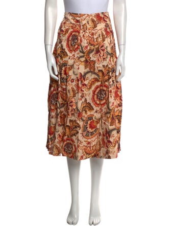 Love the Label Floral Print Midi Length Skirt