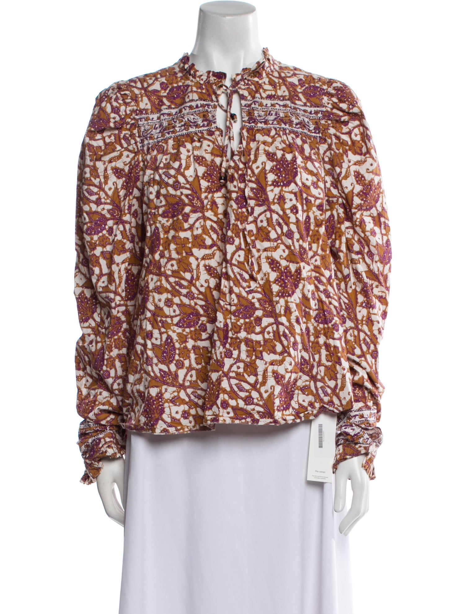 Love the Label Floral Print Mock Neck Blouse