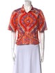 Love the Label Printed Short Sleeve Button-Up Top