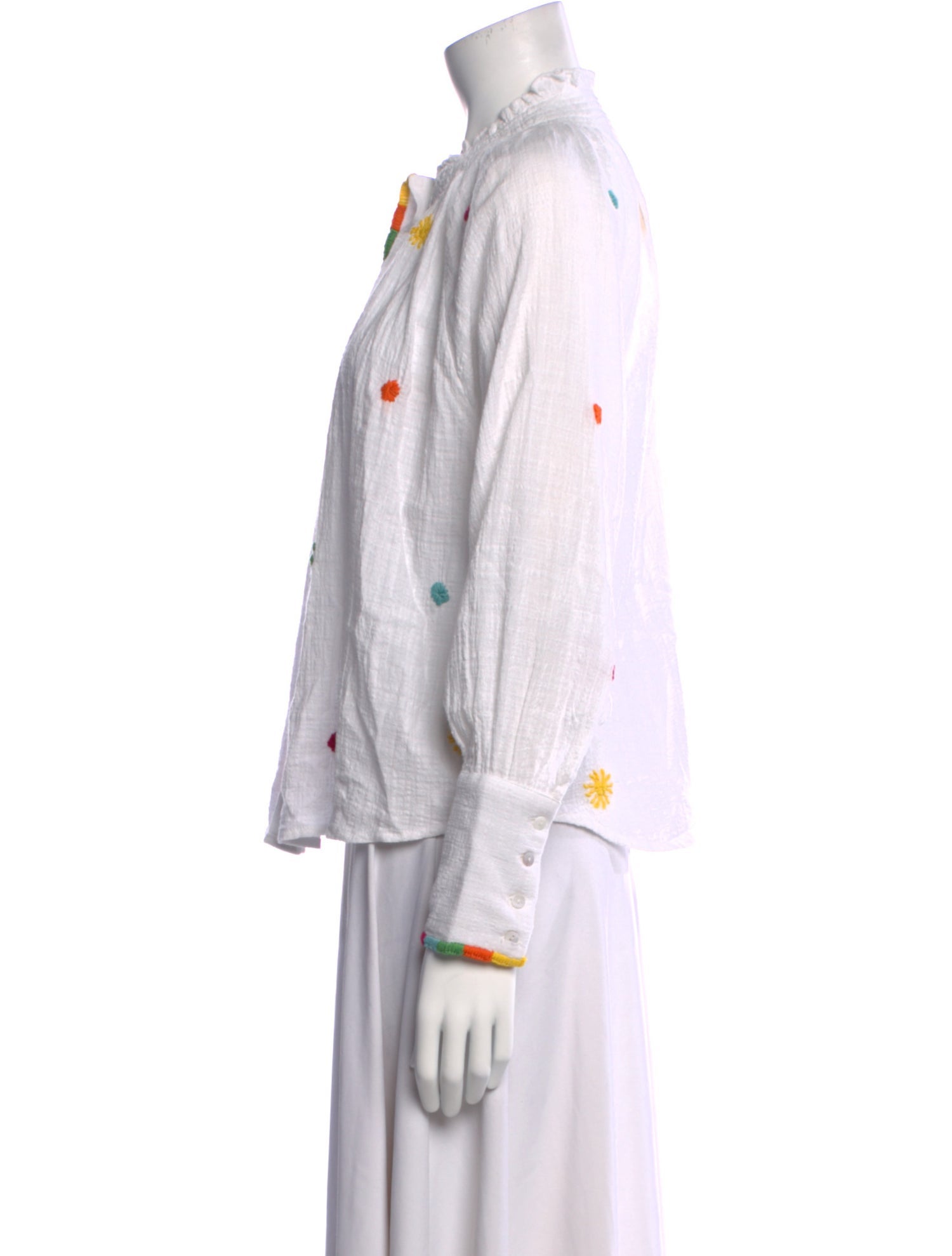 Love the Label Printed Long Sleeve Button-Up Top