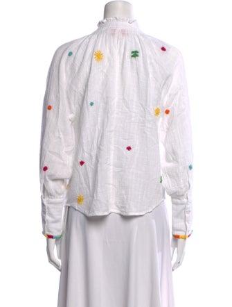 Love the Label Printed Long Sleeve Button-Up Top