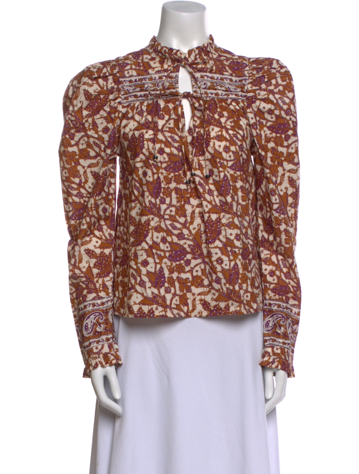 Love the Label Floral Print Mock Neck Blouse