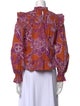 Love the Label Floral Print Mock Neck Blouse