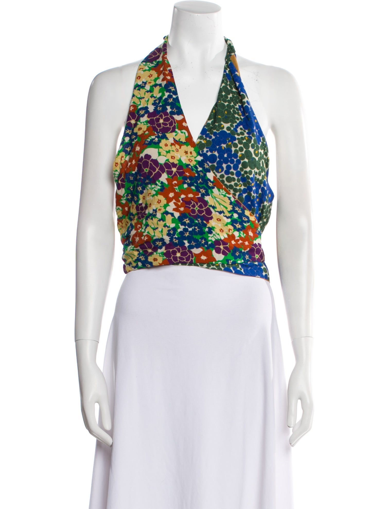 Love the Label Floral Print Halterneck Crop Top