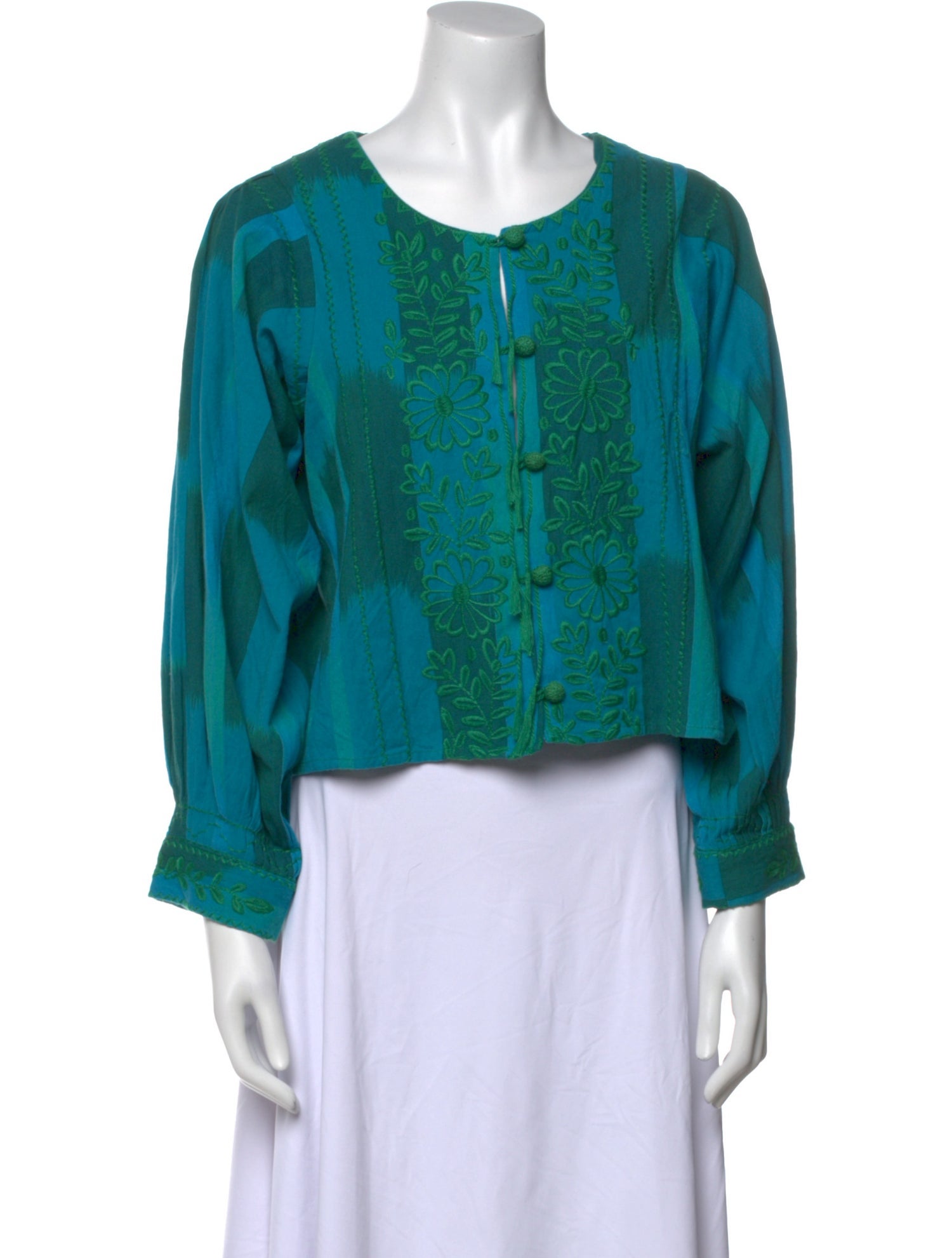 Love the Label Printed Scoop Neck Blouse