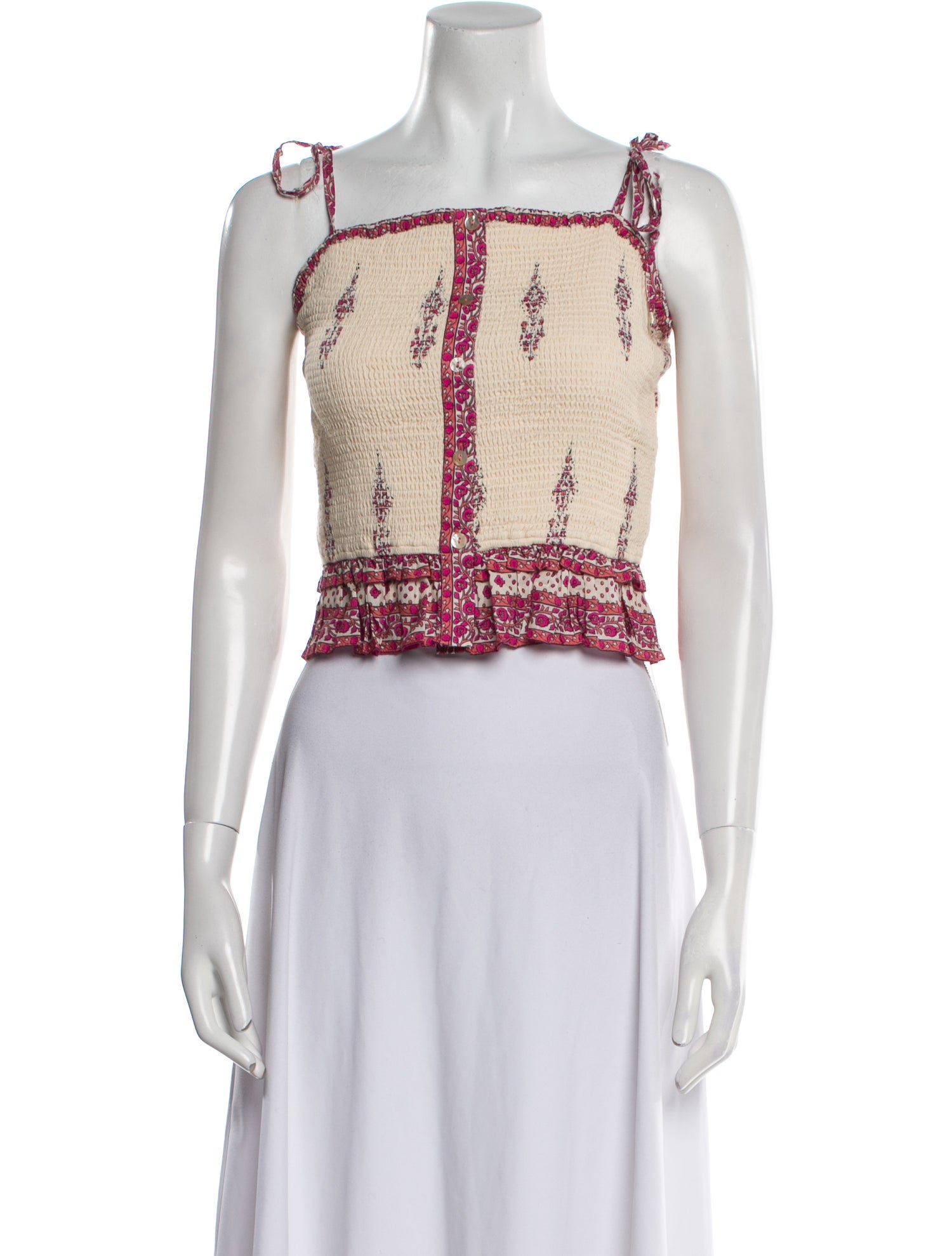 Love the Label Paisley Print Square Neckline Crop Top