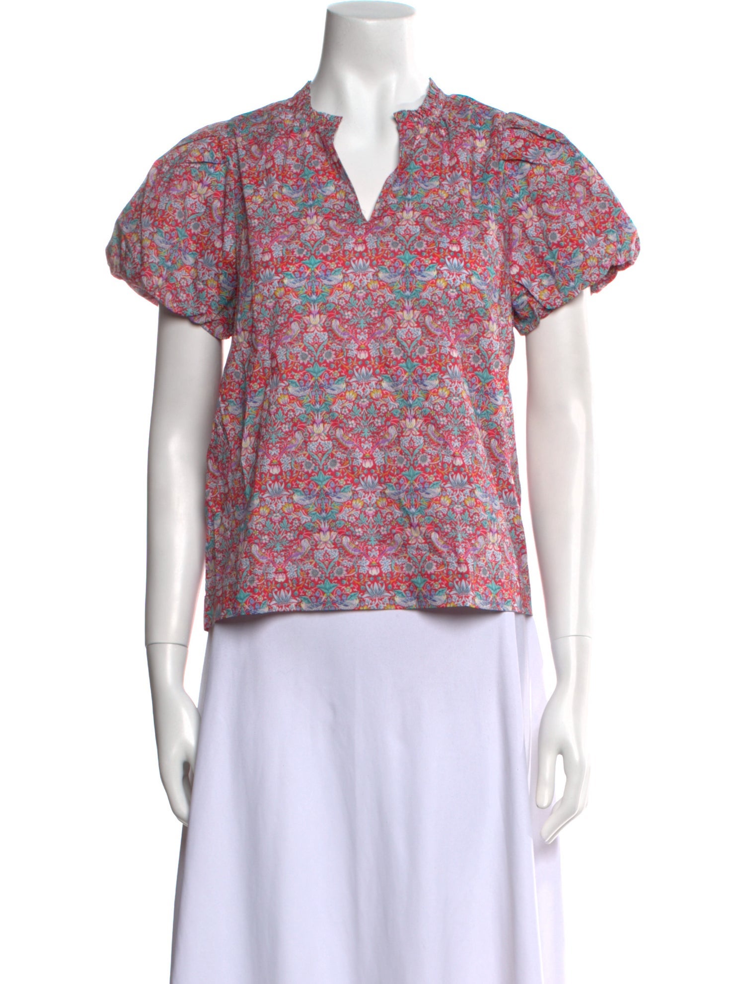 Love the Label Floral Print V-Neck Blouse