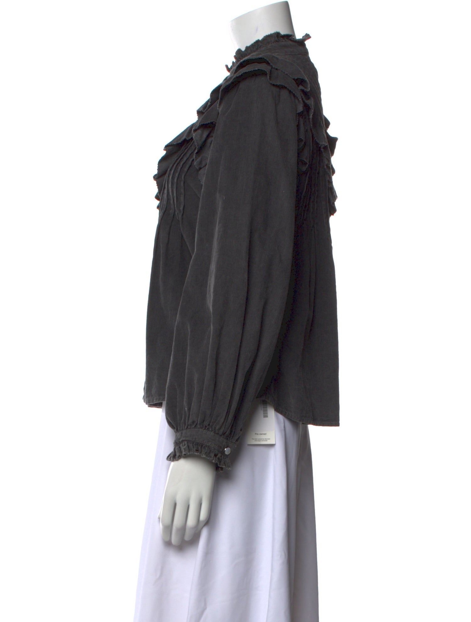 Love the Label Mock Neck Long Sleeve Button-Up Top