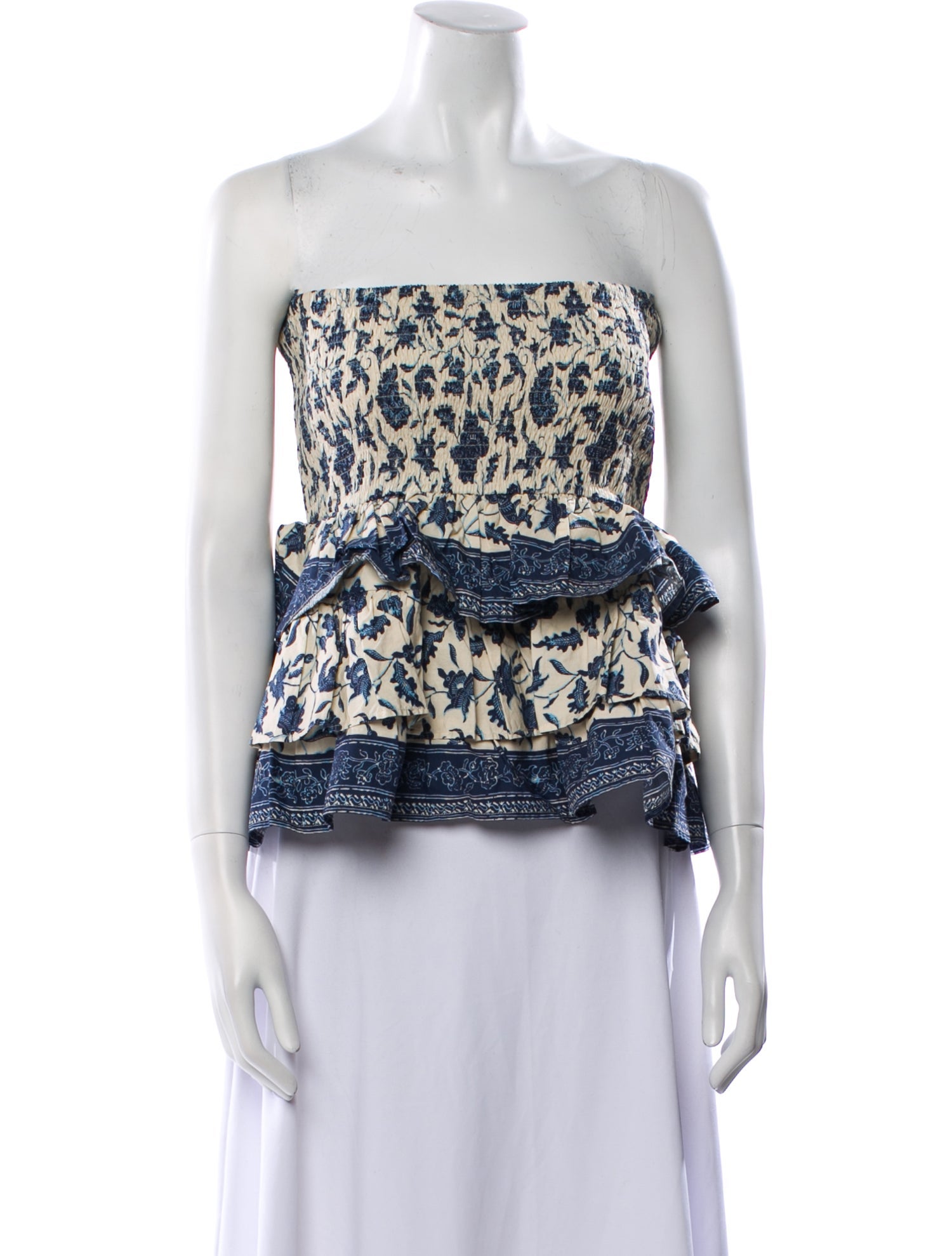 Love the Label Printed Strapless Crop Top