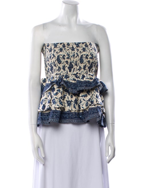 Love the Label Printed Strapless Crop Top