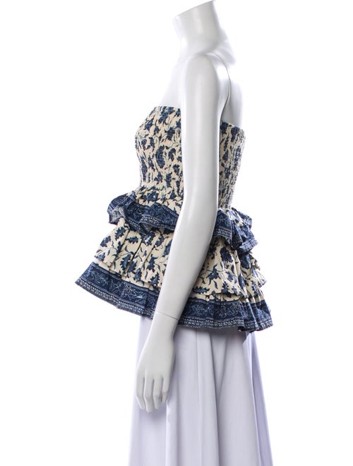 Love the Label Printed Strapless Crop Top