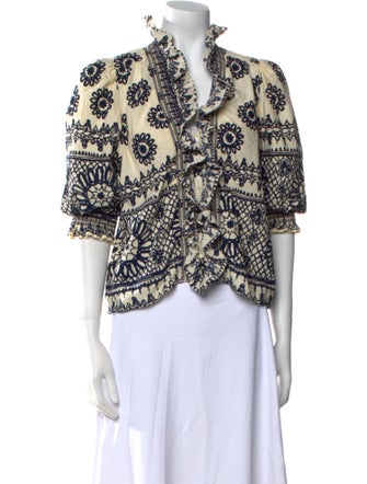 Love the Label Printed V-Neck Crop Top