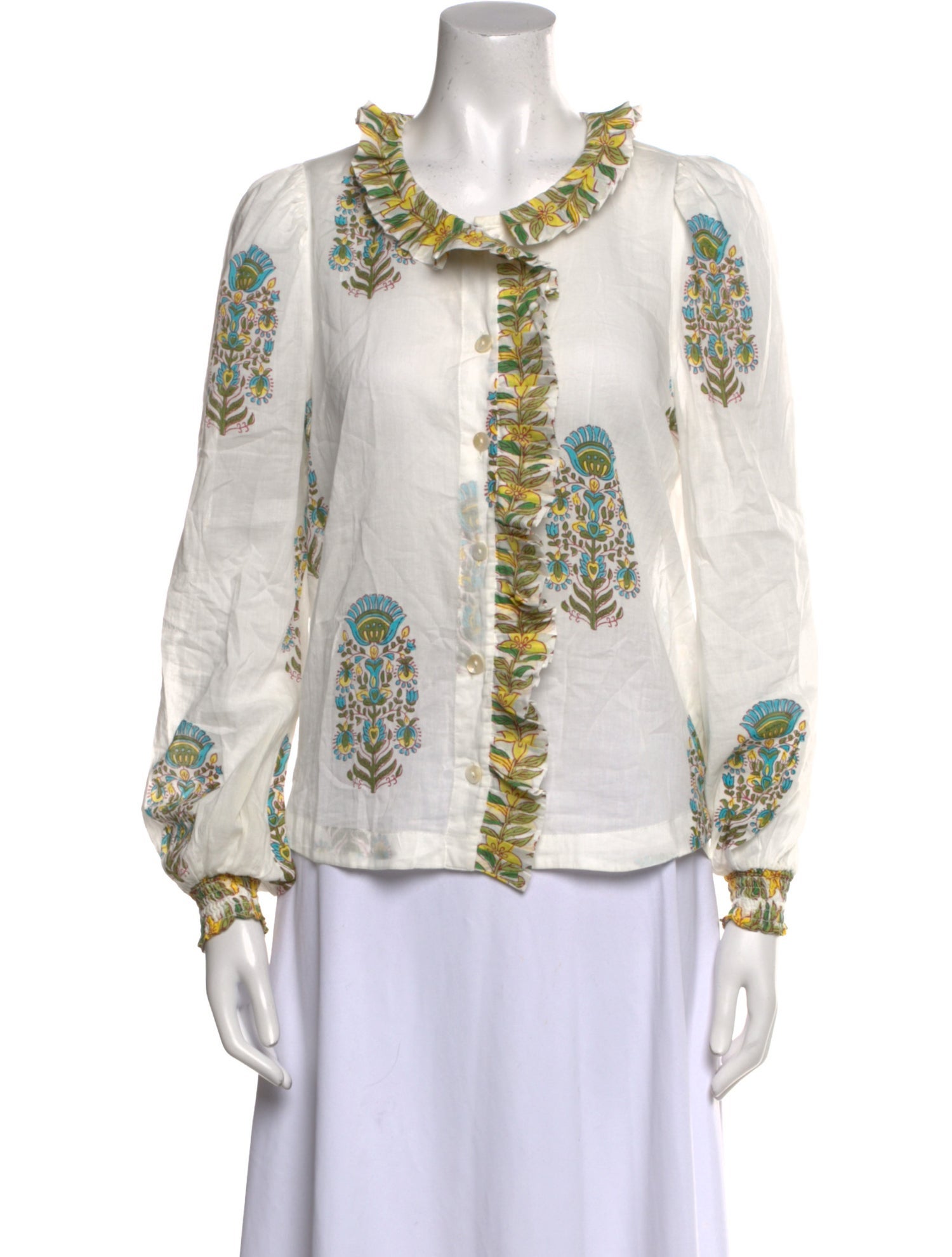 Love the Label Printed Scoop Neck Blouse