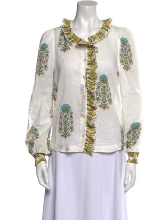 Love the Label Printed Scoop Neck Blouse