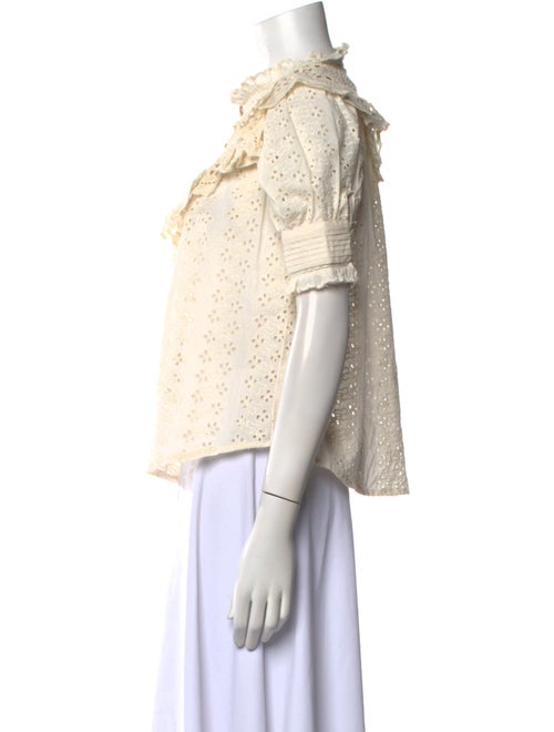 Love the Label Mock Neck Short Sleeve Button-Up Top