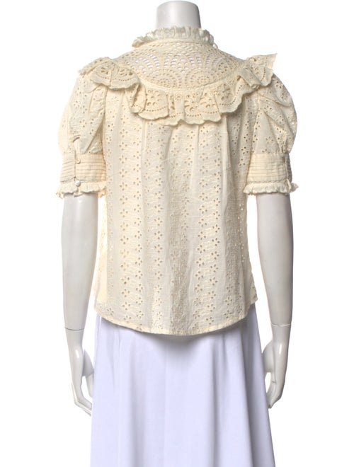 Love the Label Mock Neck Short Sleeve Button-Up Top