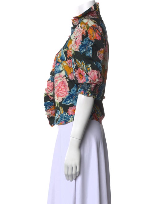 Love the Label Floral Print Mock Neck Crop Top