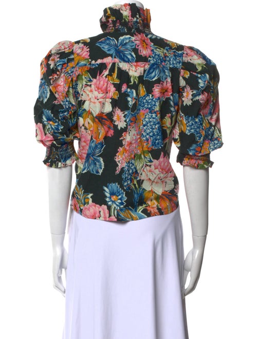 Love the Label Floral Print Mock Neck Crop Top