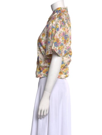 Love the Label Floral Print Short Sleeve Crop Top