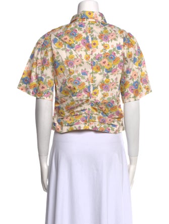 Love the Label Floral Print Short Sleeve Crop Top