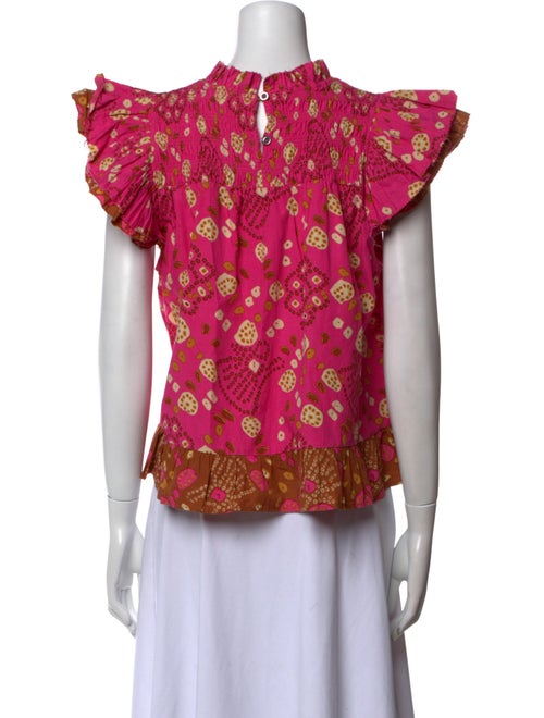 Love the Label Floral Print Mock Neck Blouse