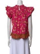 Love the Label Floral Print Mock Neck Blouse